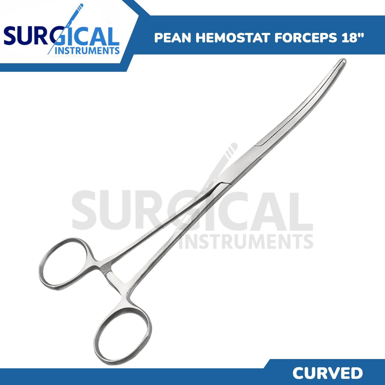 18″ Curved Hemostat Forceps Locking Clamps – Stainless Steel German Grade