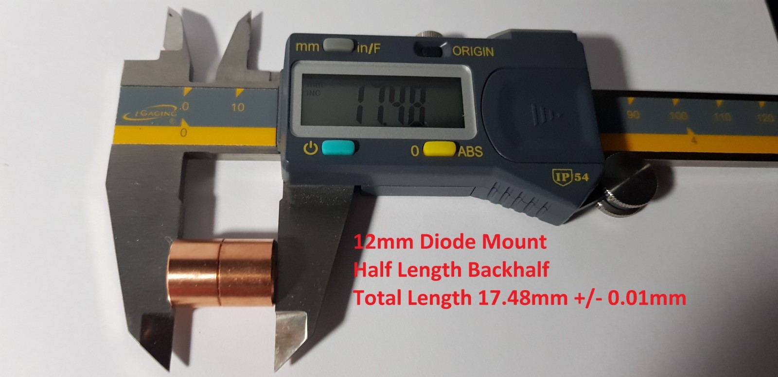 12mm Copper Laser Diode Mount Blank Modules – 3.8mm – 5.6mm – 9mm – DTR-CLMV5-12