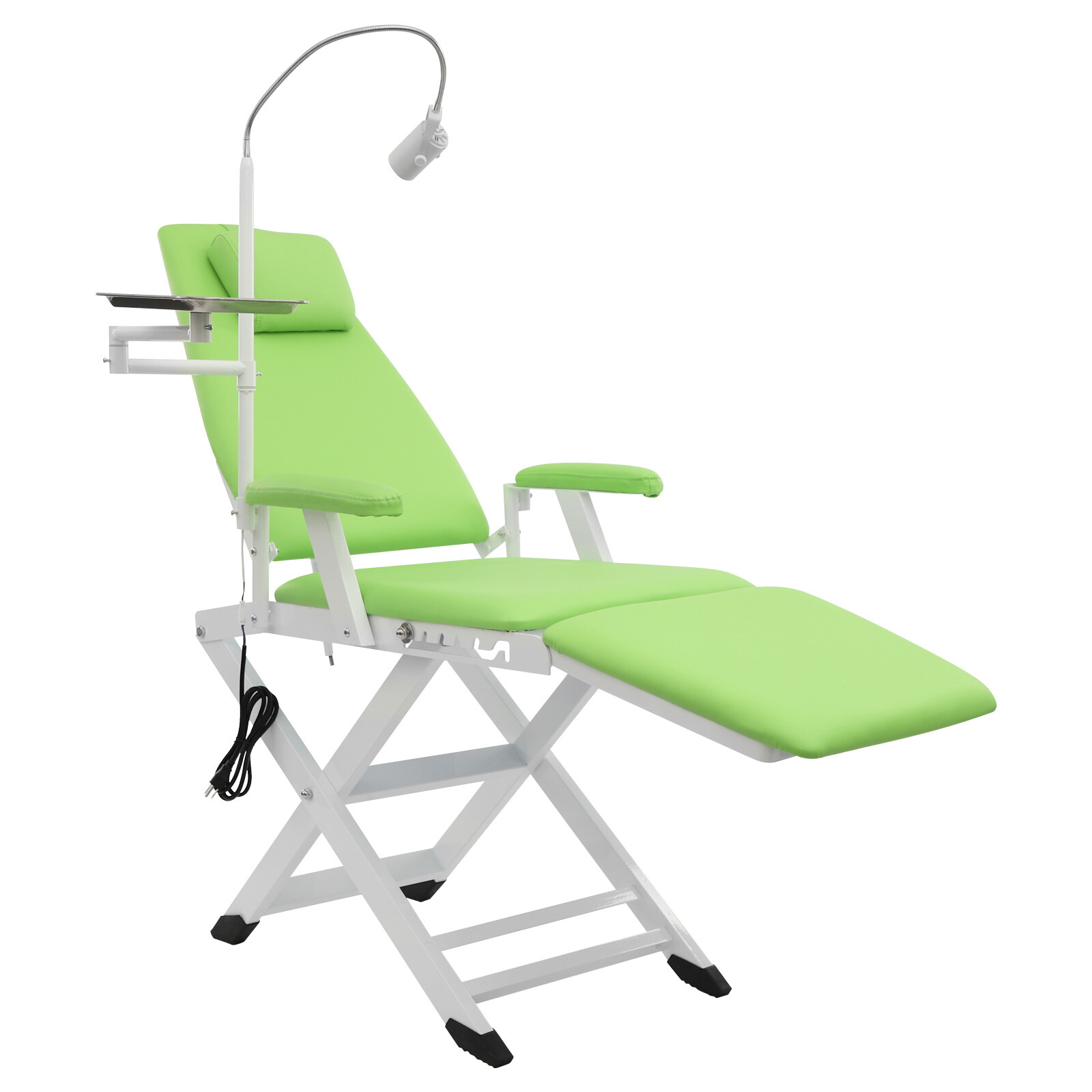 Portable Dental Chair Folding Mobile Chair Exam Chair Tilt with LED Light & Tray