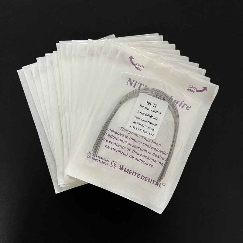 Dental Ortho Heat Thermal Activated Niti Rectangular Arch Wire Natural Form