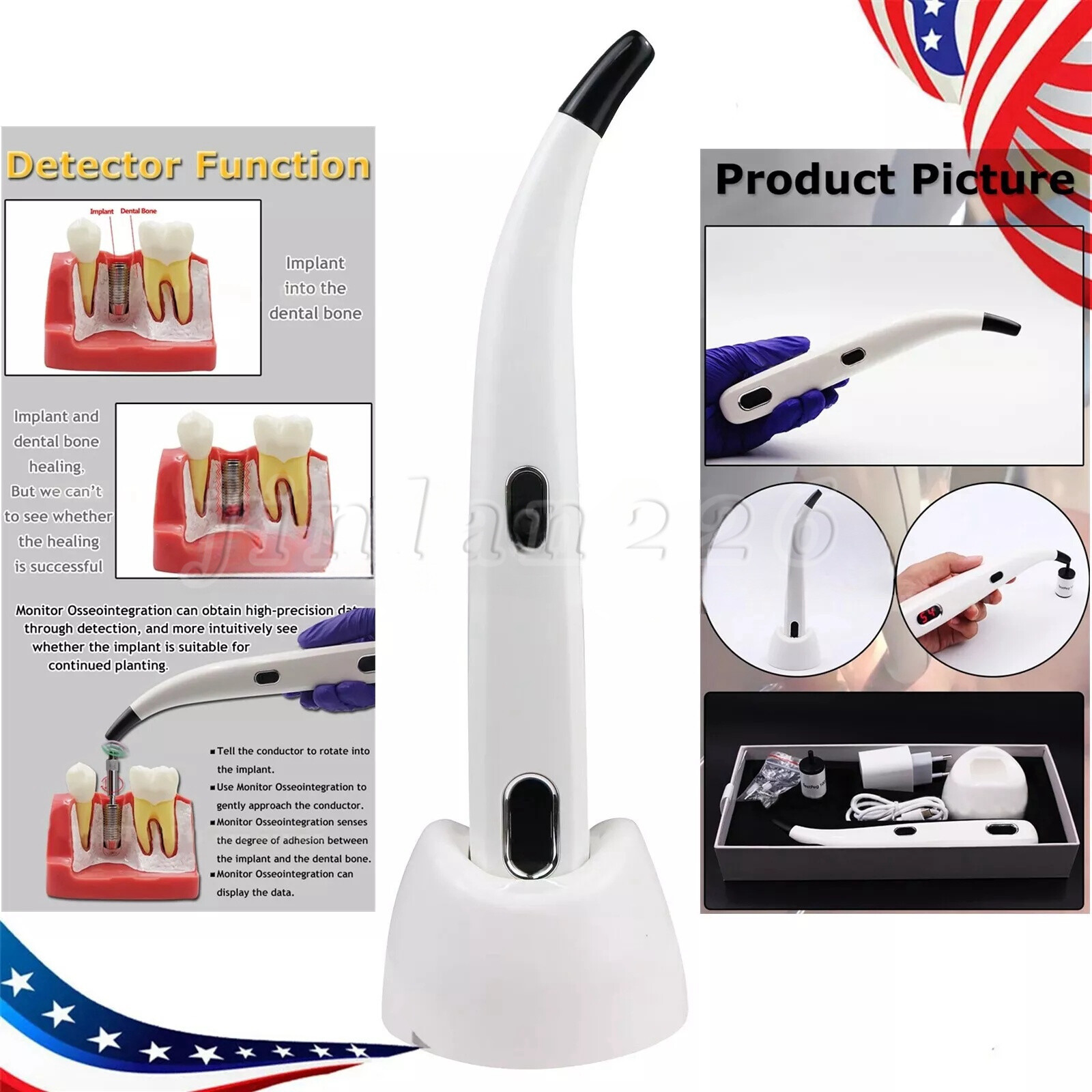 Dental Implant Osseointegration Monitor Stability Measurement Tester Device RFA