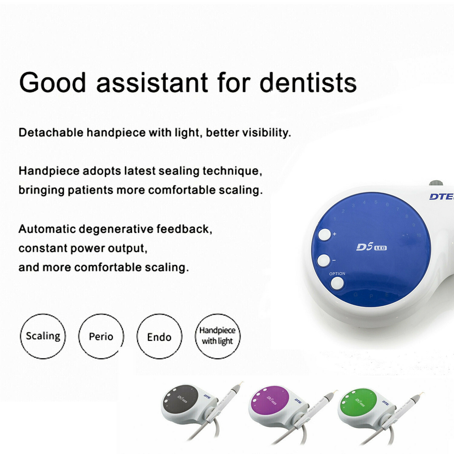 Woodpecker Dental DTE D5 D7 S6 LED Ultrasonic Piezo Scaler Handpiece SATELEC