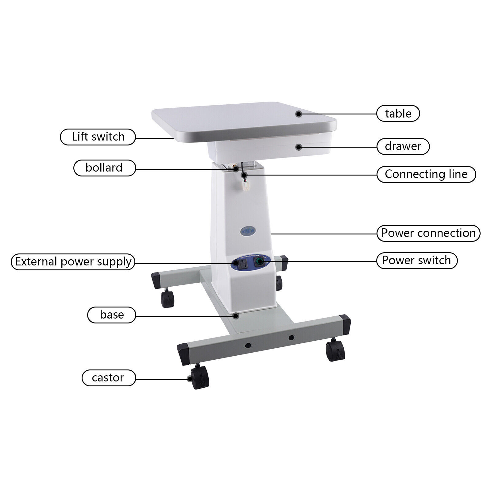 Motorized Instrument Table Adjustable Height For Ophthalmic Diagnostic Slit Lamp