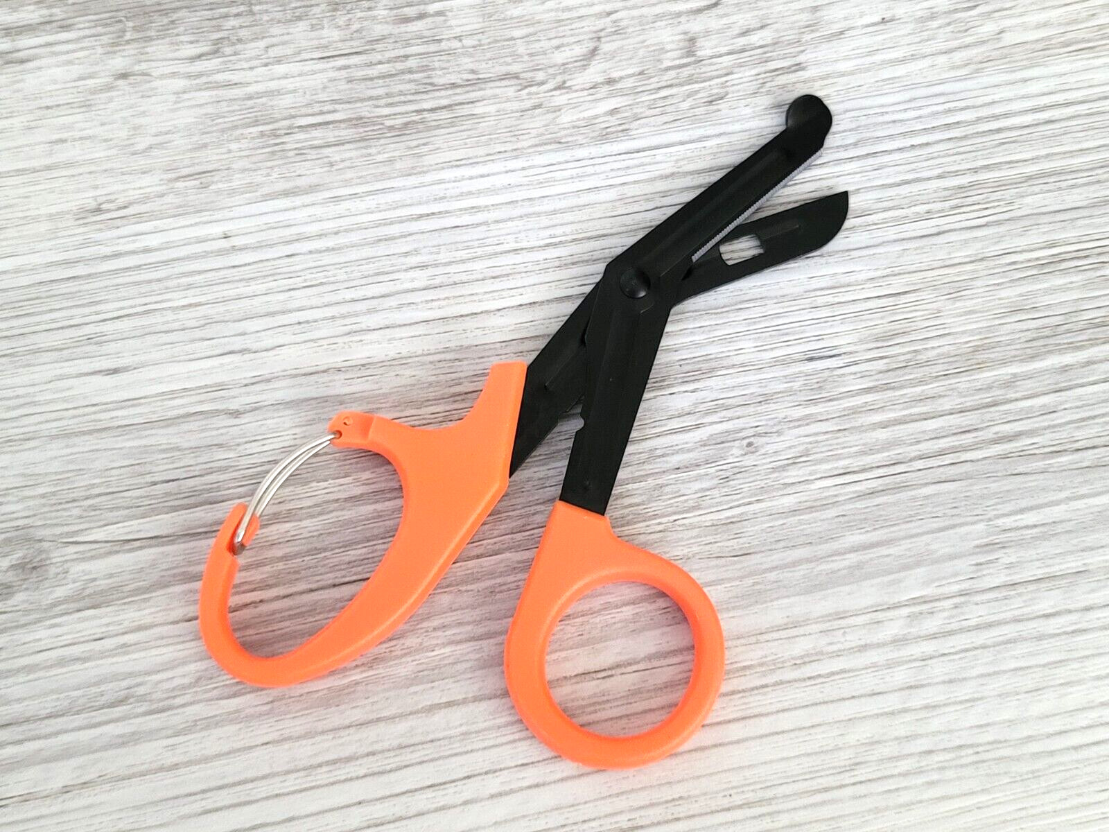 7.5″ Trauma Paramedic Shears Army Orange Heavy Duty Military style With Ring