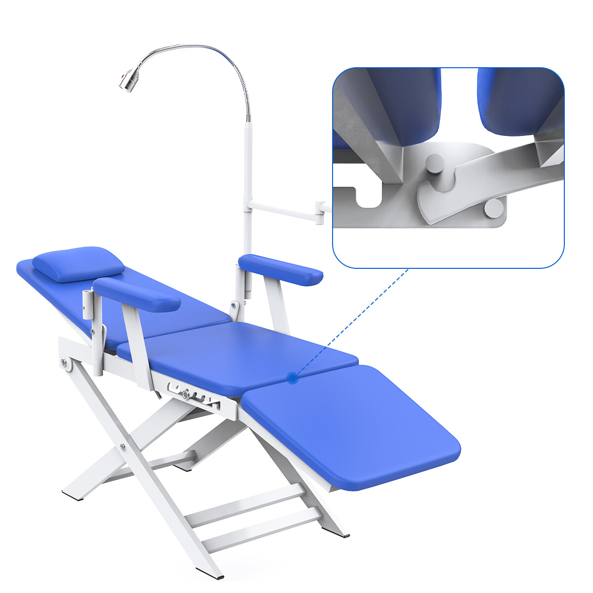 Portable Dental Chair silla dental portatil LED Light PU Leather/ w/Turbine Unit