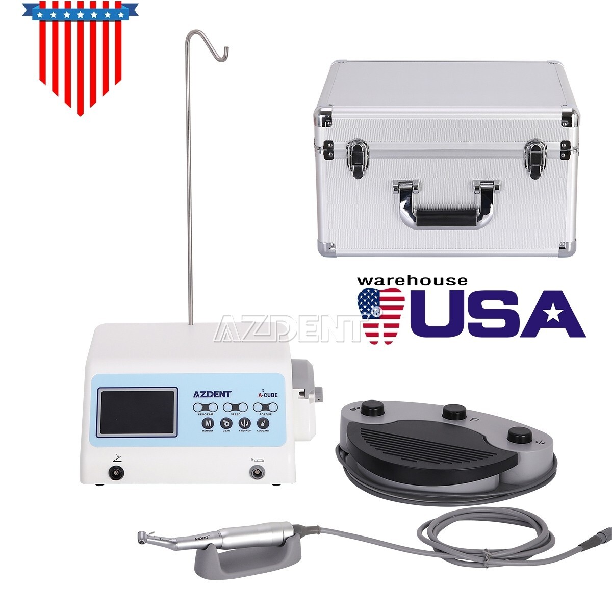 AZDENT Dental Implant Surgical Brushless Motor + 20:1 Contra Angle Handpiece