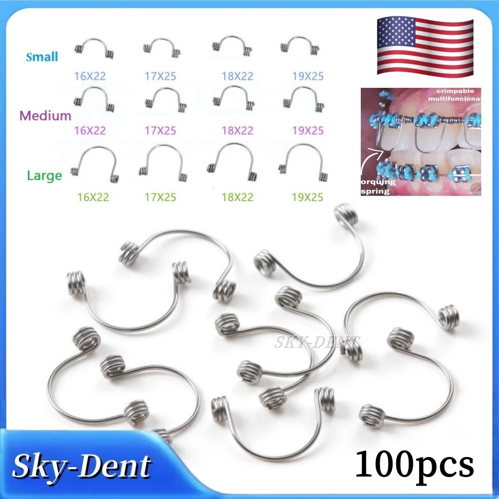 100pcs Dental Orthodontic Anterior Tooth Torquing Torque Spring Rectangular
