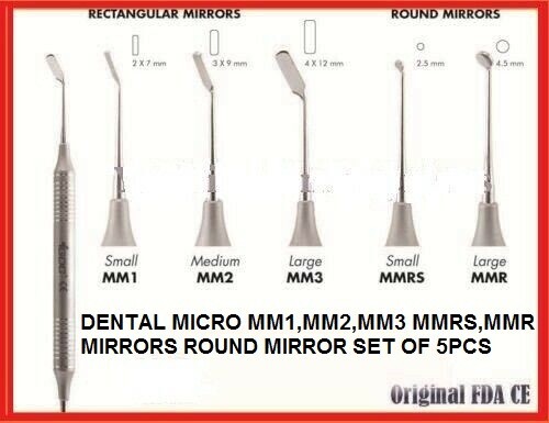 DENTAL INSTRUMENT TOOLS MICRO SURGICAL MIRRORS ROUND MIRROR SET OF 5PCS We sell