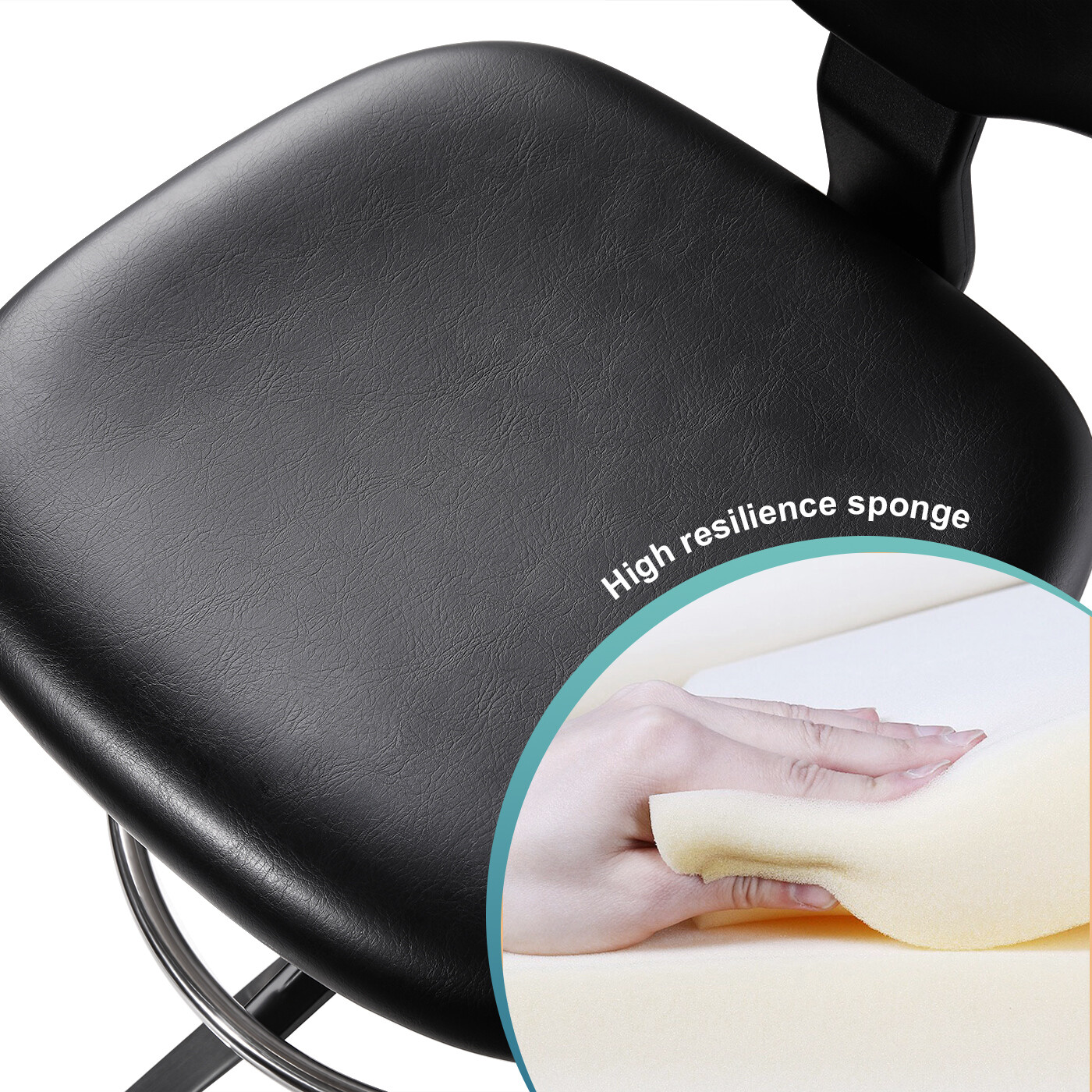 US Adjustable Stool Doctor Chair Hydraulic Rolling for Dental Massage Salon Spa