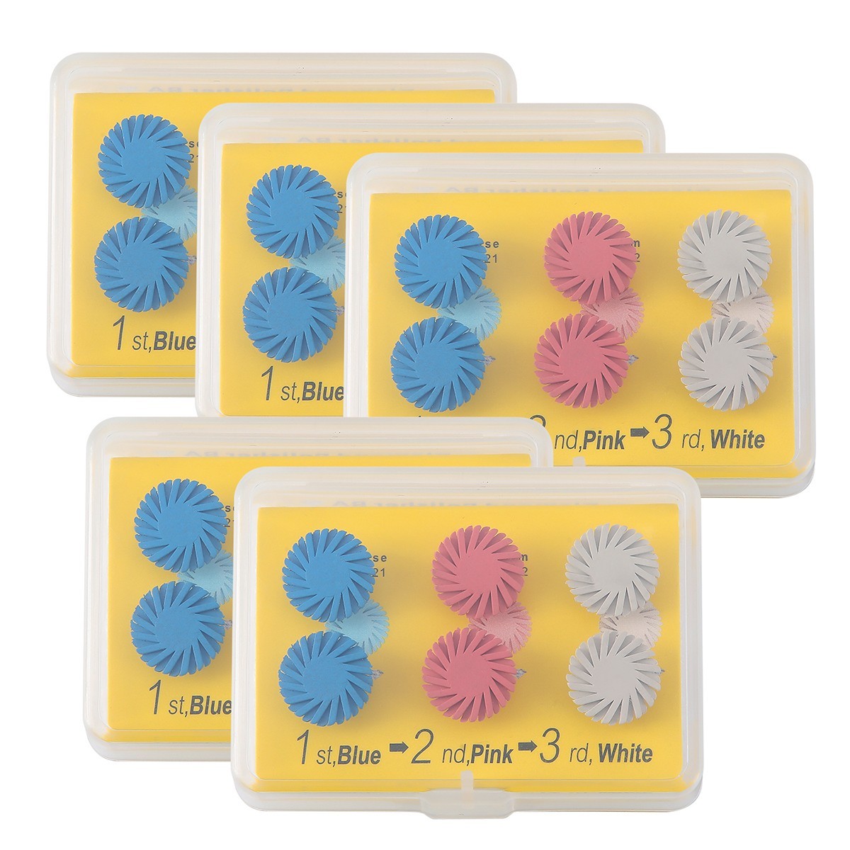 6Pcs Kit de pulido compuesto dental Polishing Diamond RA Disc Wheel Rubber