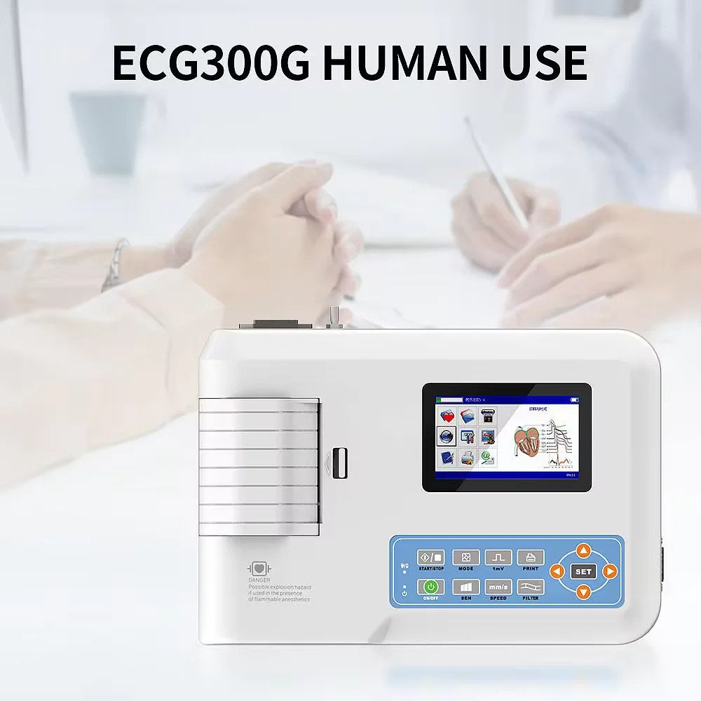Stock Veterinary Electrocardiograph ECG Machine EKG Monitor ECG100G-VET Print