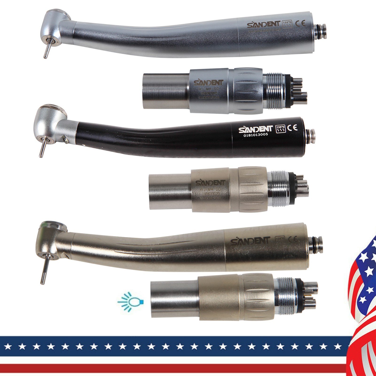1-10 Dental LED Fiber Optic E-generator/ High Speed Handpiece Coupling 4/6Holes
