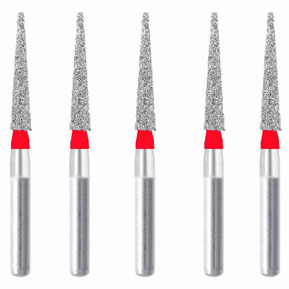 Conical Pointed, Slender 1.4 mm Dia Fine Grit Diamond Bur 5/Pack [1575-TCF]