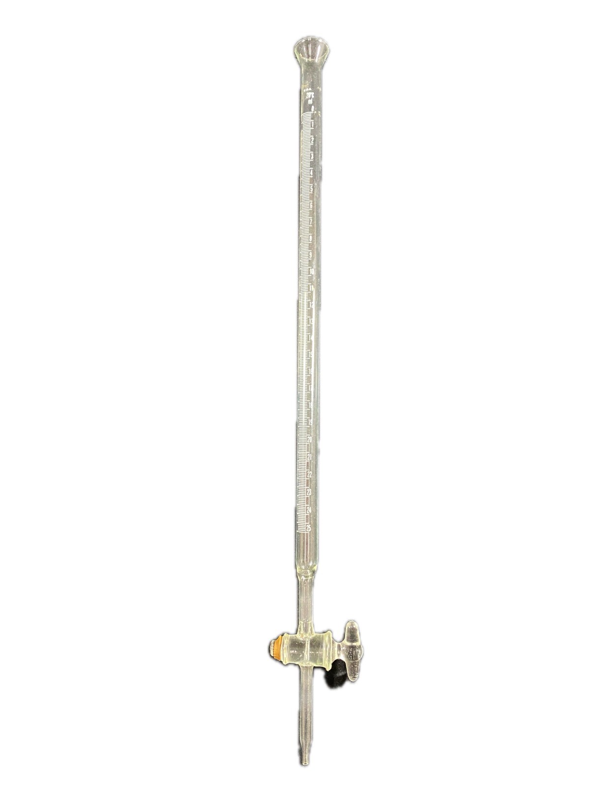 Laboratory Glass 25mL Graduated Burette 20cm ID x 335mm Effective Length