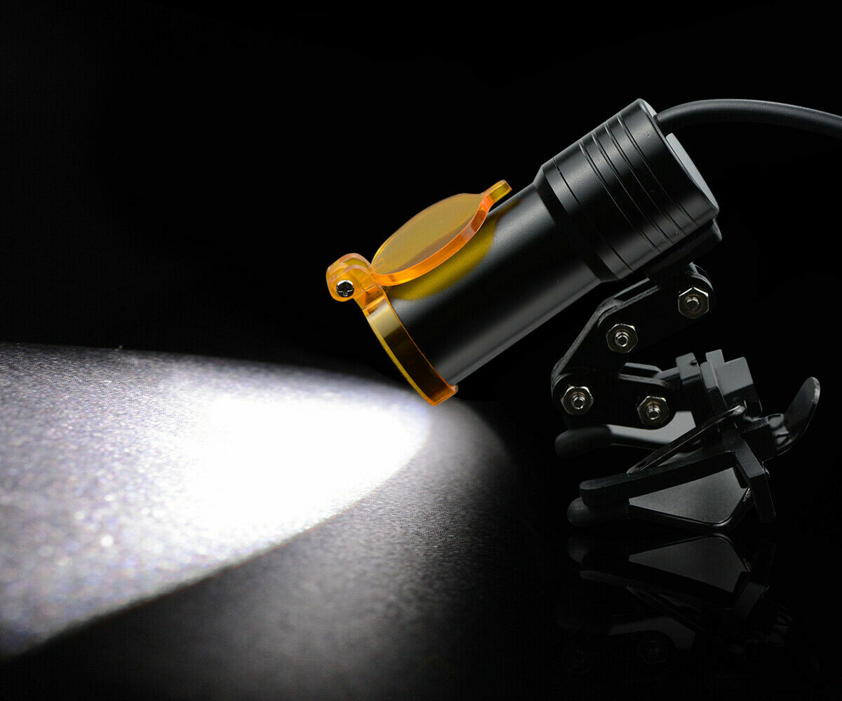 5W LED Dental Metal Clip-on Head Light with Filter & Belt Clip Black US STOCK