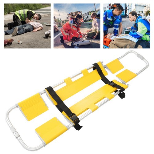 Foldable Aluminum Scoop Stretcher EMS Portable Rescue Stretcher Adjustable Lengt