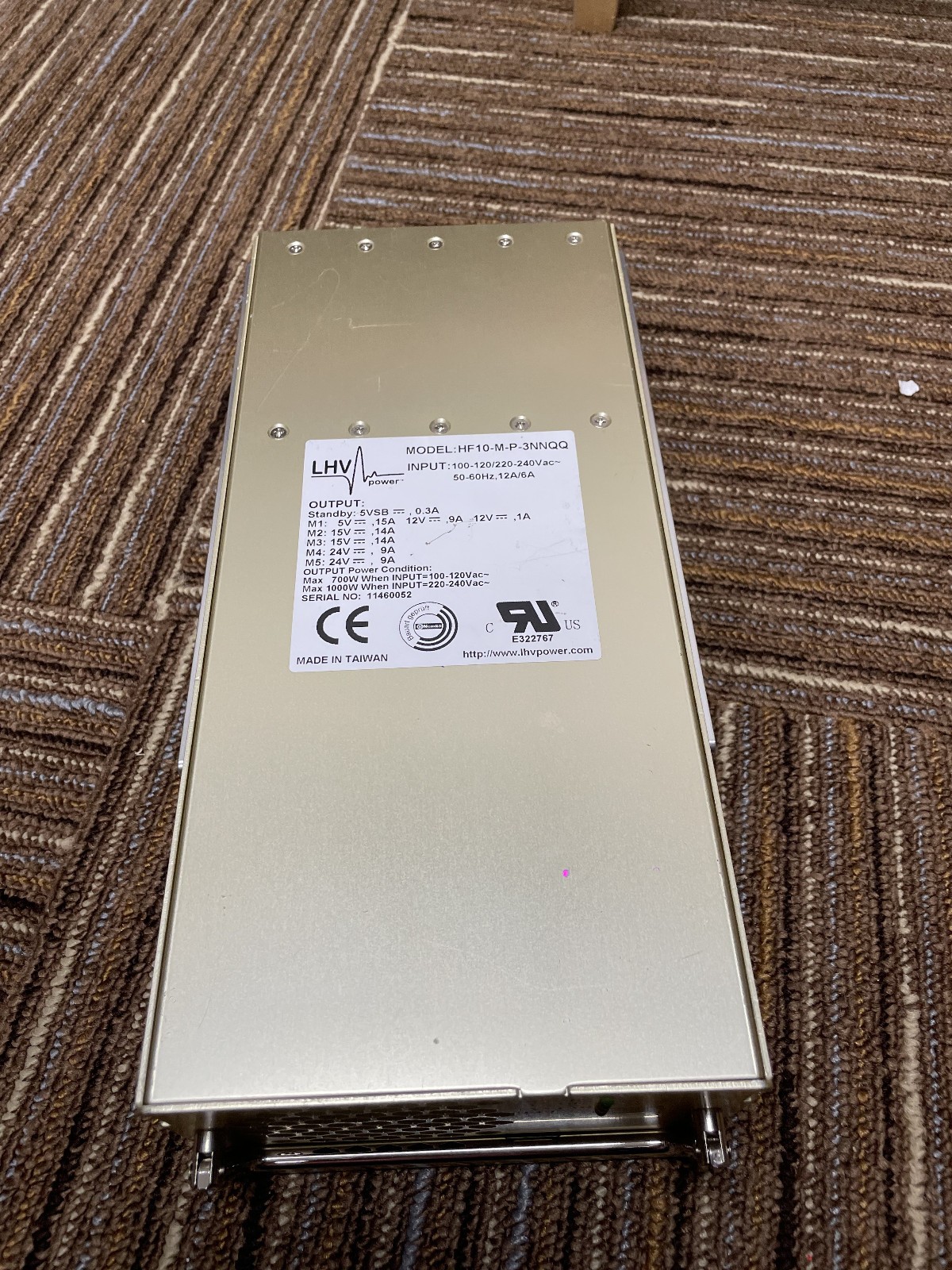LHV Power HF10-M-P-3NNQQ Power Supply 100-240 VAC | 5,12,15,24 VDC 1000W Output.