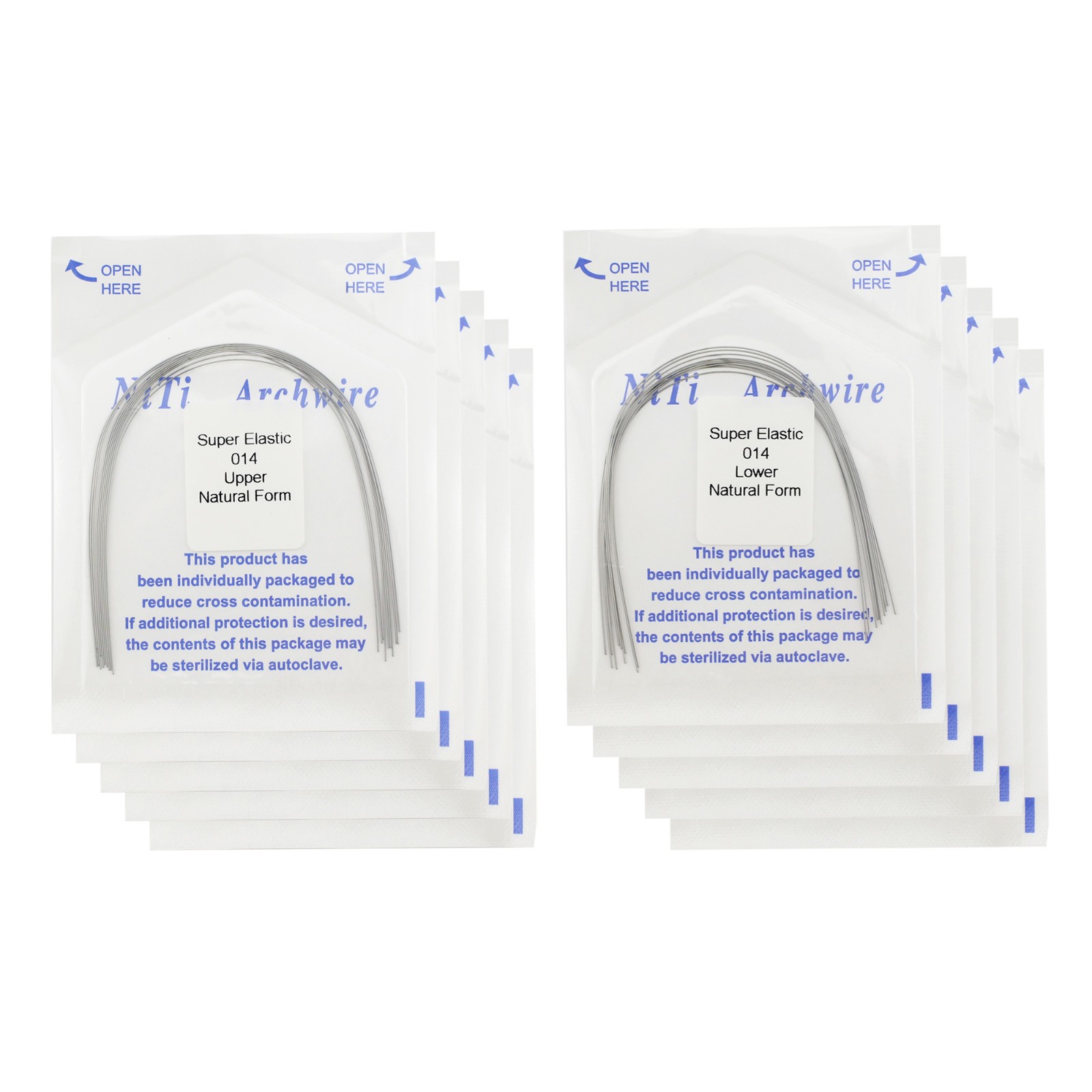 100 Pcs Orthodontic Arch Wire NiTi Archwire Ovoid Natural Form Round Rectangular