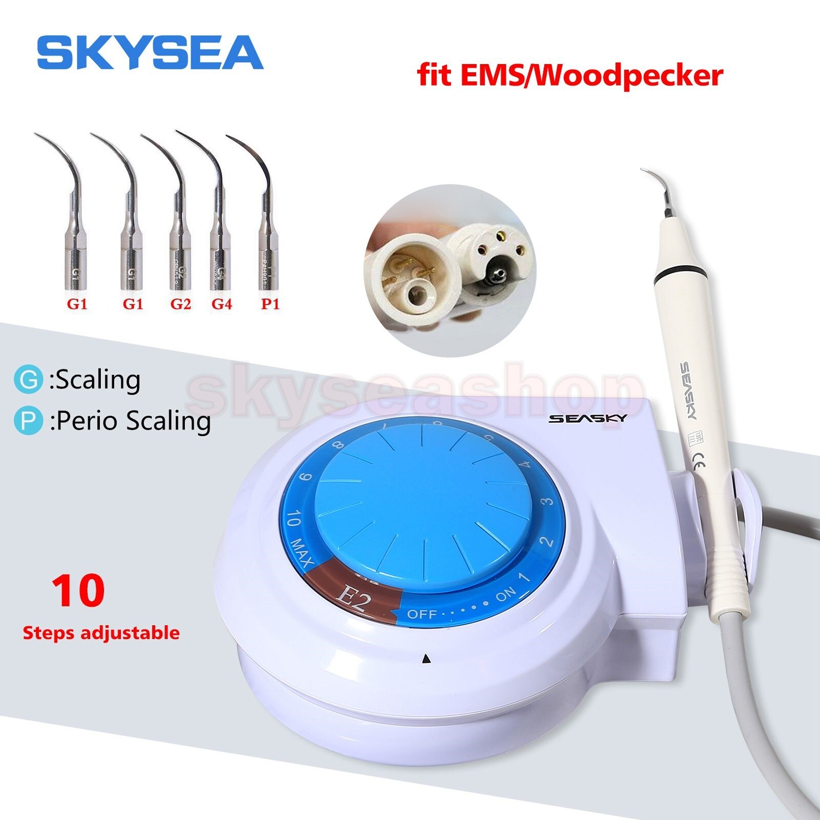 fit Cavitron Dental Ultrasonic Scaler w/ Handpiece 5*Tips fit EMS Woodpecker FDA