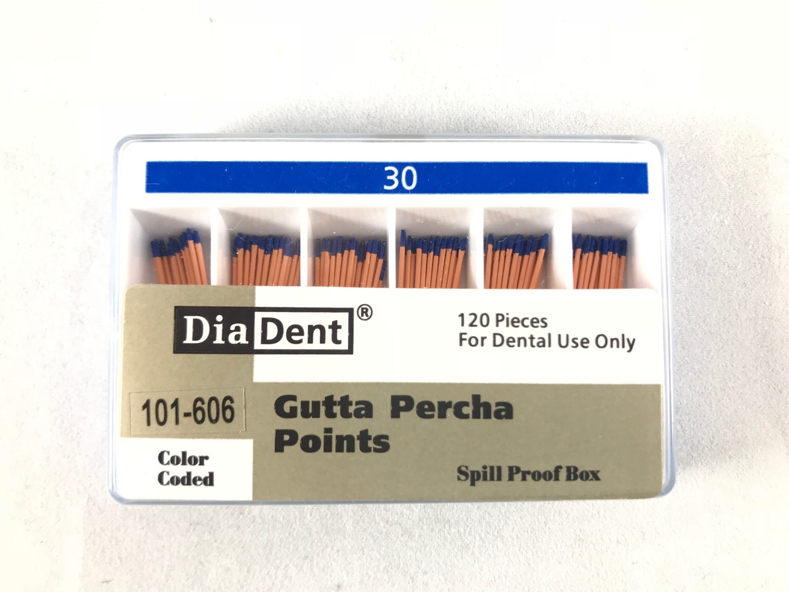 DIADENT Gutta Percha Points Endodontics (240 Pieces) All sizes Spill Proof 2 Box