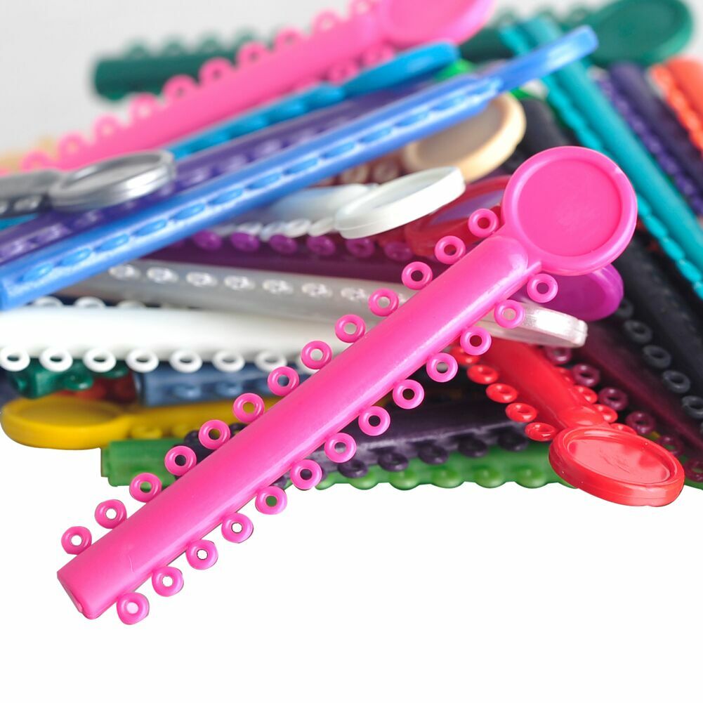 1040Pcs Dental Orthodontic Braces Ligature Ties Elastic Rubber Bands Mixed Color