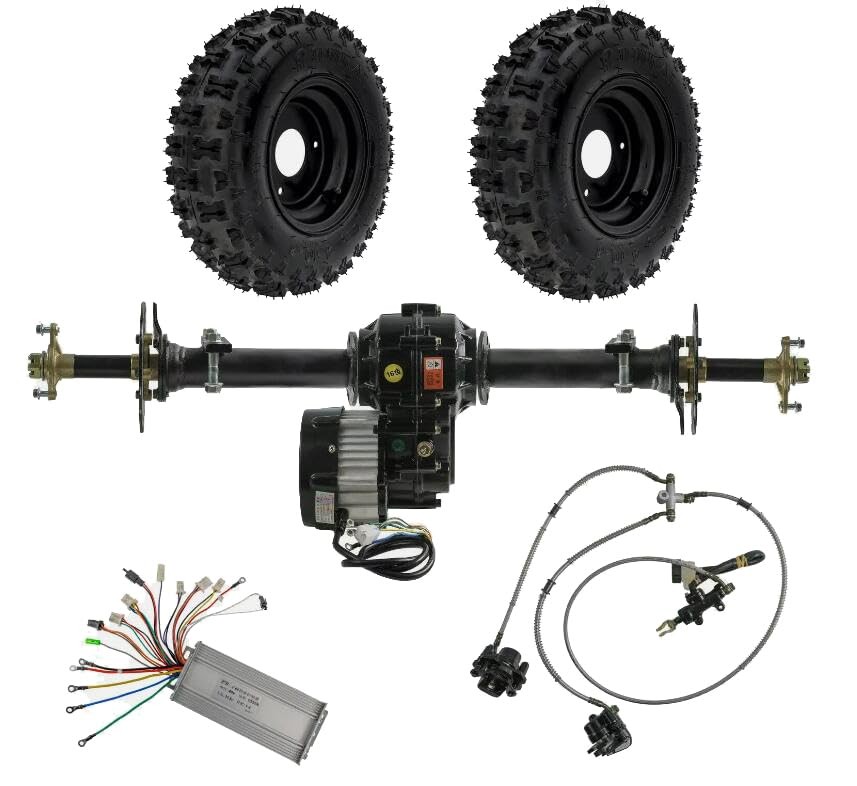 30 Rear Axle Kit 48V 1000W Differential Motor 6in Wheels Brake Go Kart ATV Trike