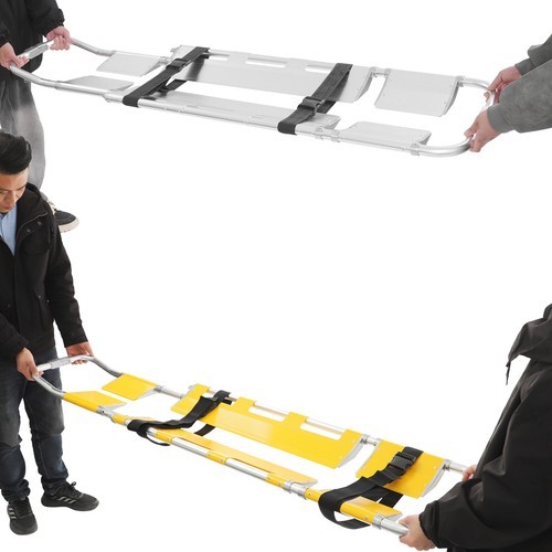 Foldable Aluminum Scoop Stretcher EMS Portable Rescue Stretcher Adjustable Lengt