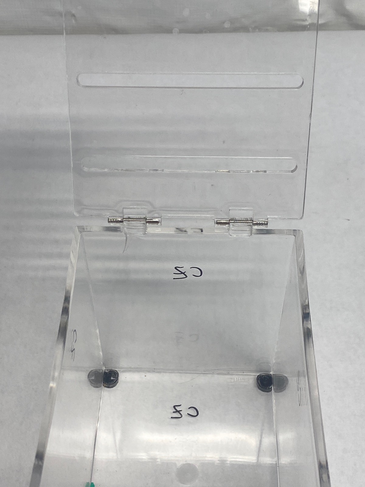Clear Acrylic Parafilm M & Foil Dispenser 2-Slots 4-3/4”L x 6-3/4”W x 6-3/8”H B