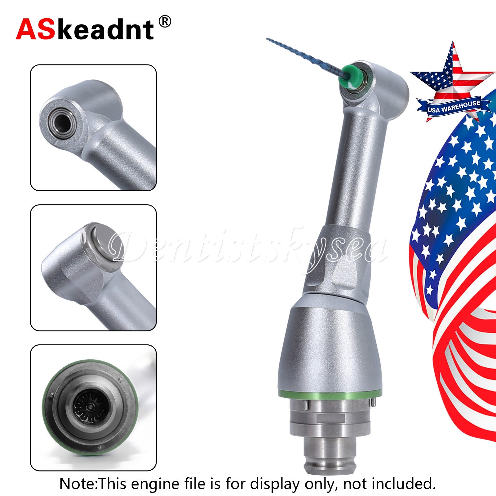 Dental Cordless LED Endo Motor 16:1 Contra Angle Head