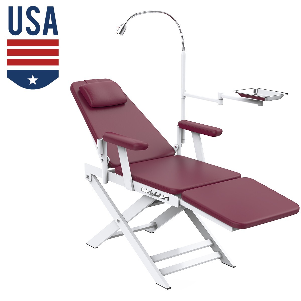 Portable Dental Delivery Unit Air Compressor Syringe Suction 4H/Folding Chair