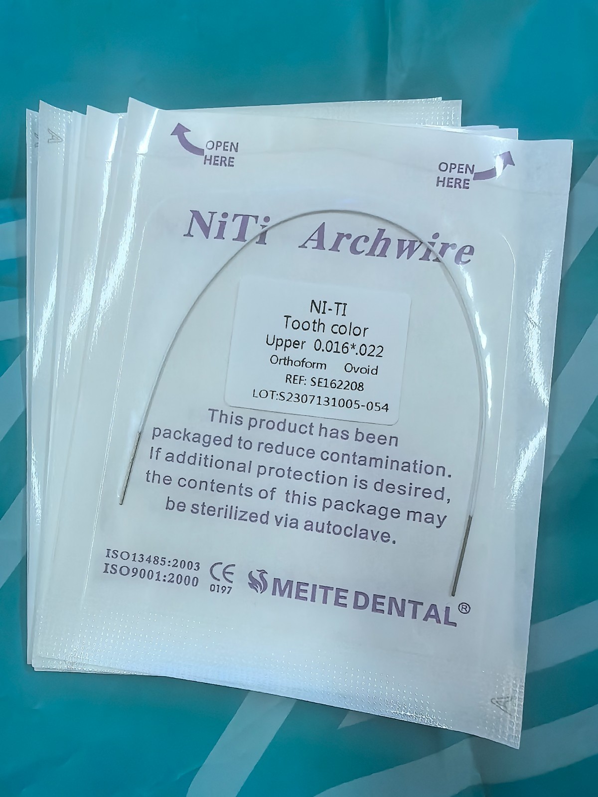 50Pk Dental OrthodonticWhite Color Coated Niti Rectangular/Round Arch Wire Ovoid
