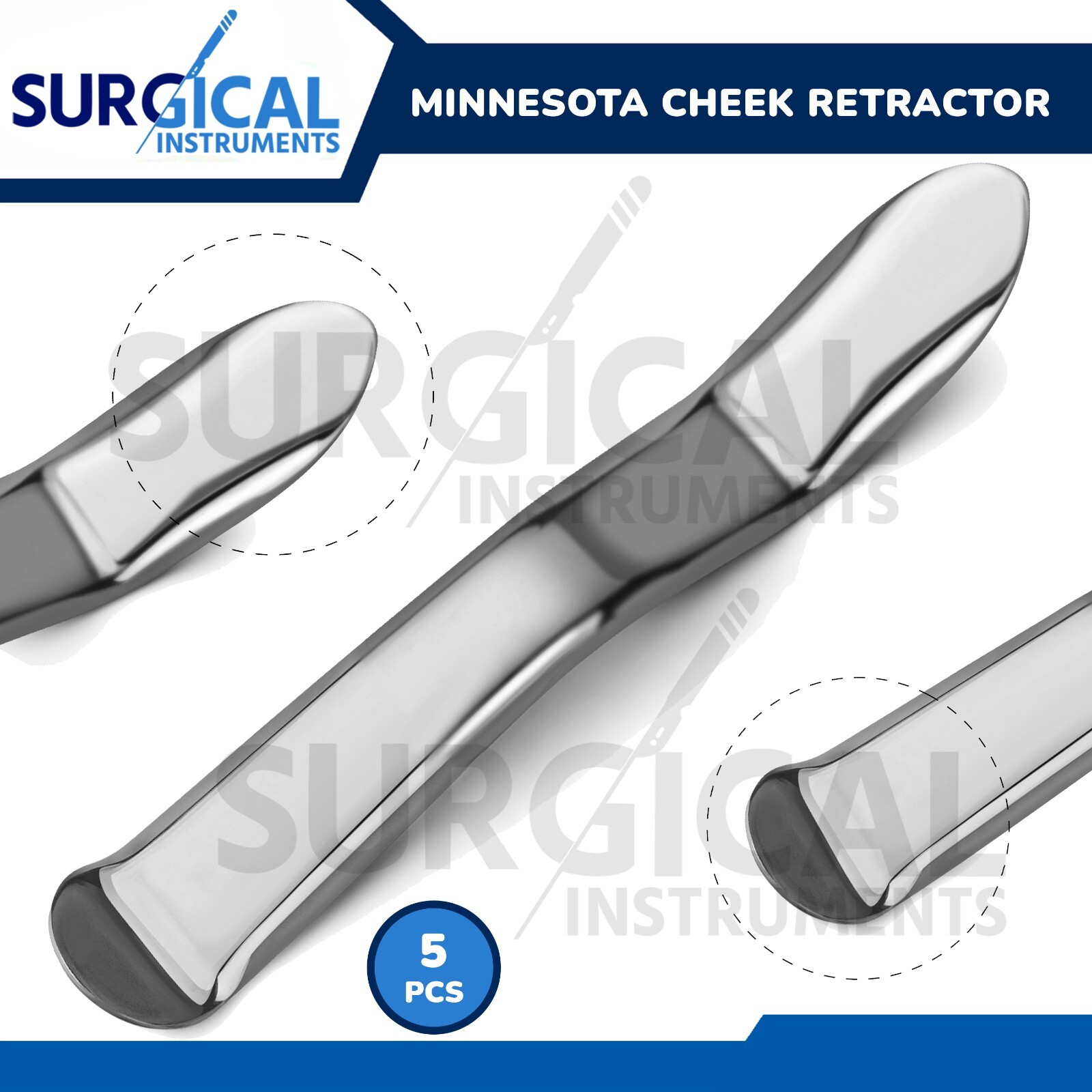 5 Pcs Minnesota Cheek Retractor Set Dental Mouth Opener Surgical German Grade