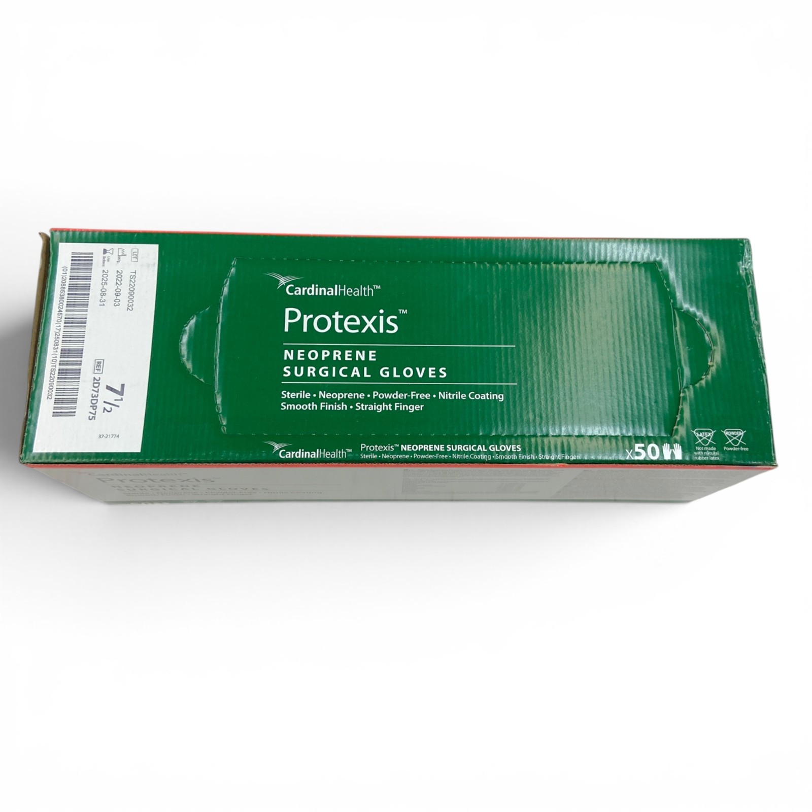 Cardinal Health Protexis Neoprene Surgical Gloves Size 7.5 Powder-Free Box of 50
