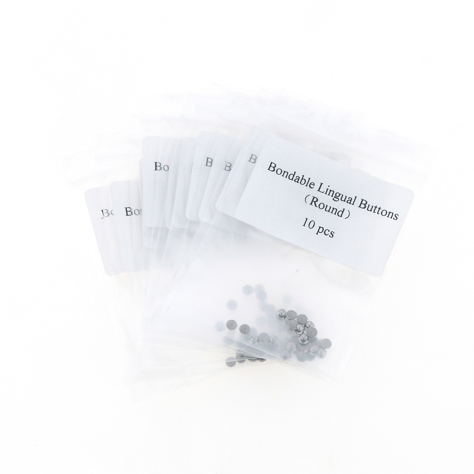 100Pcs Metal Lingual Buttons Bondable for Dental Orthodontic Round Mesh Base