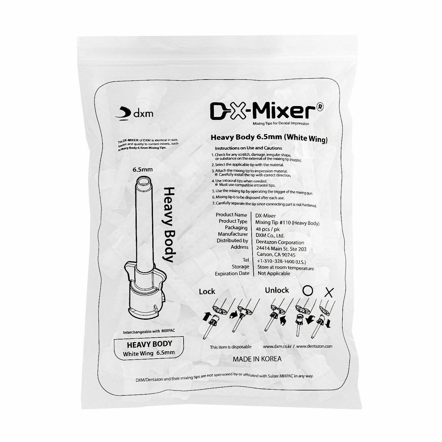 10bags DX-Mixer Dental HP Mixing Tips Impression Material 6.5/5.4/4.2mm