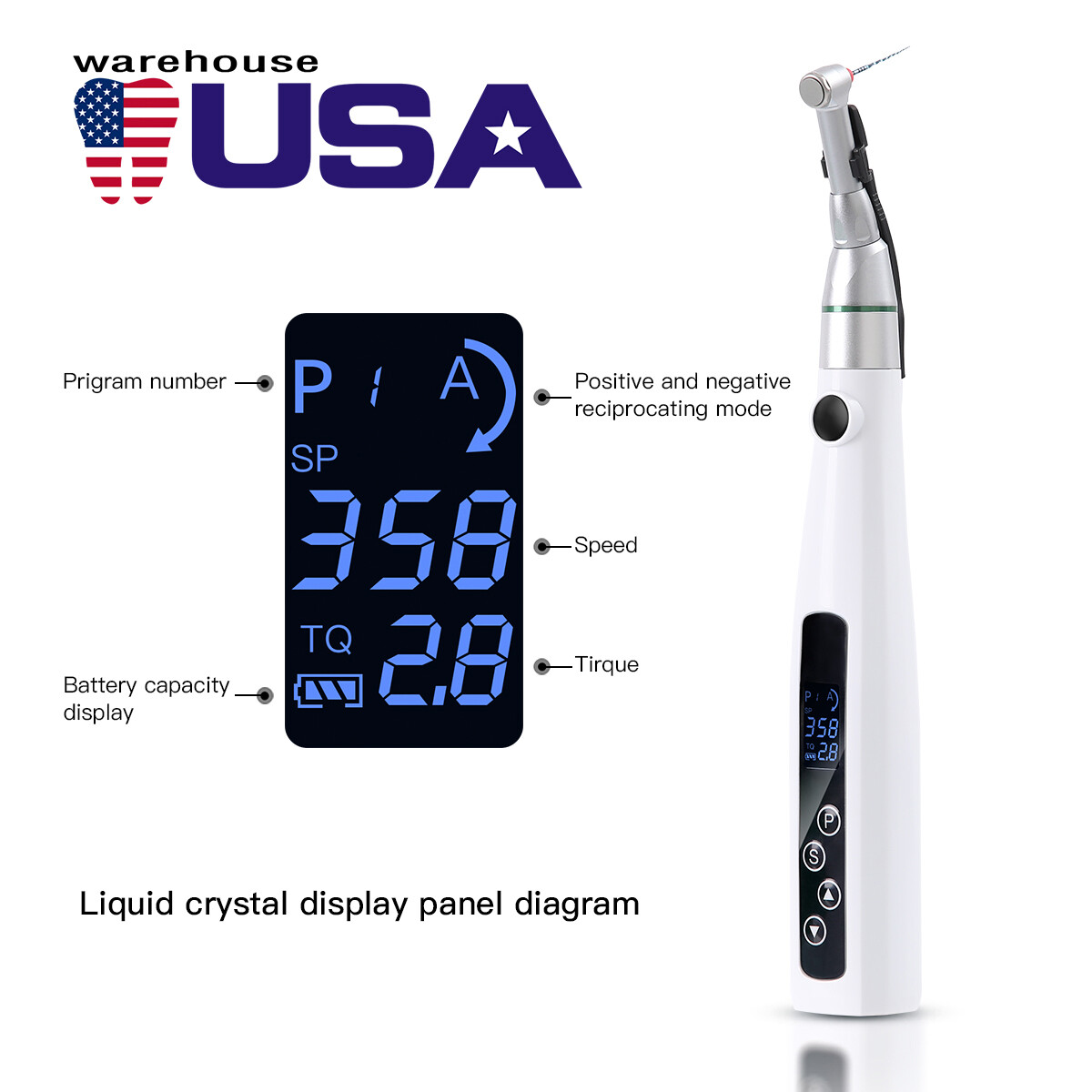 AZDENT Dental Cordless LED Endo Motor 16:1 /Apex Locator Root Canal Finder