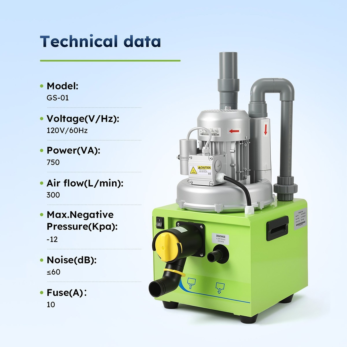 FDA CE Dental Mobile Suction Unit Vacuum Pump Strong Suction 300L/350L/600L/min