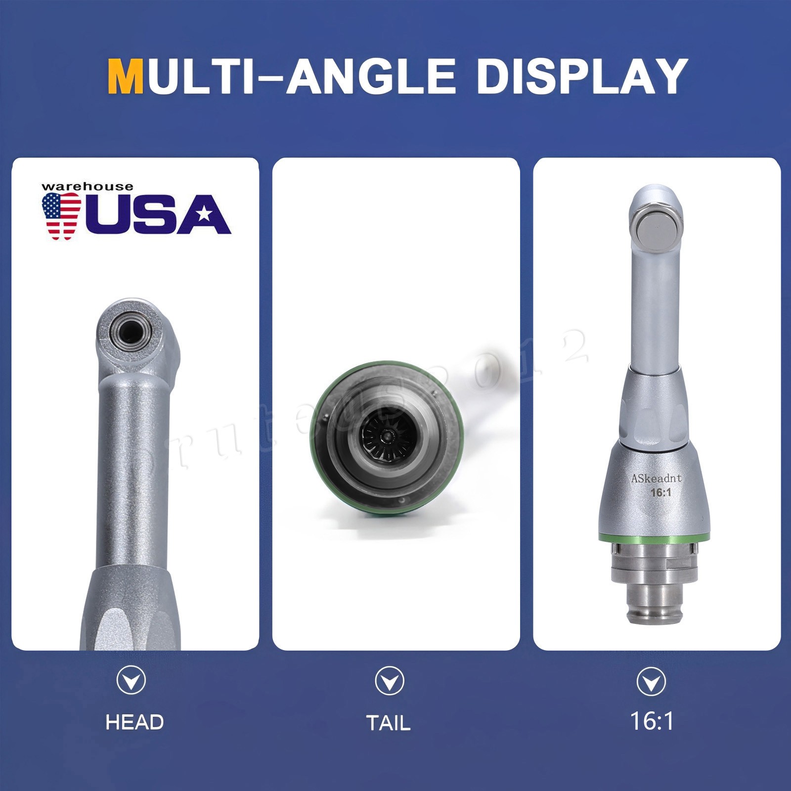 Dental 16:1 Reduction Contra Angle Head For Endo Motor Handpiece