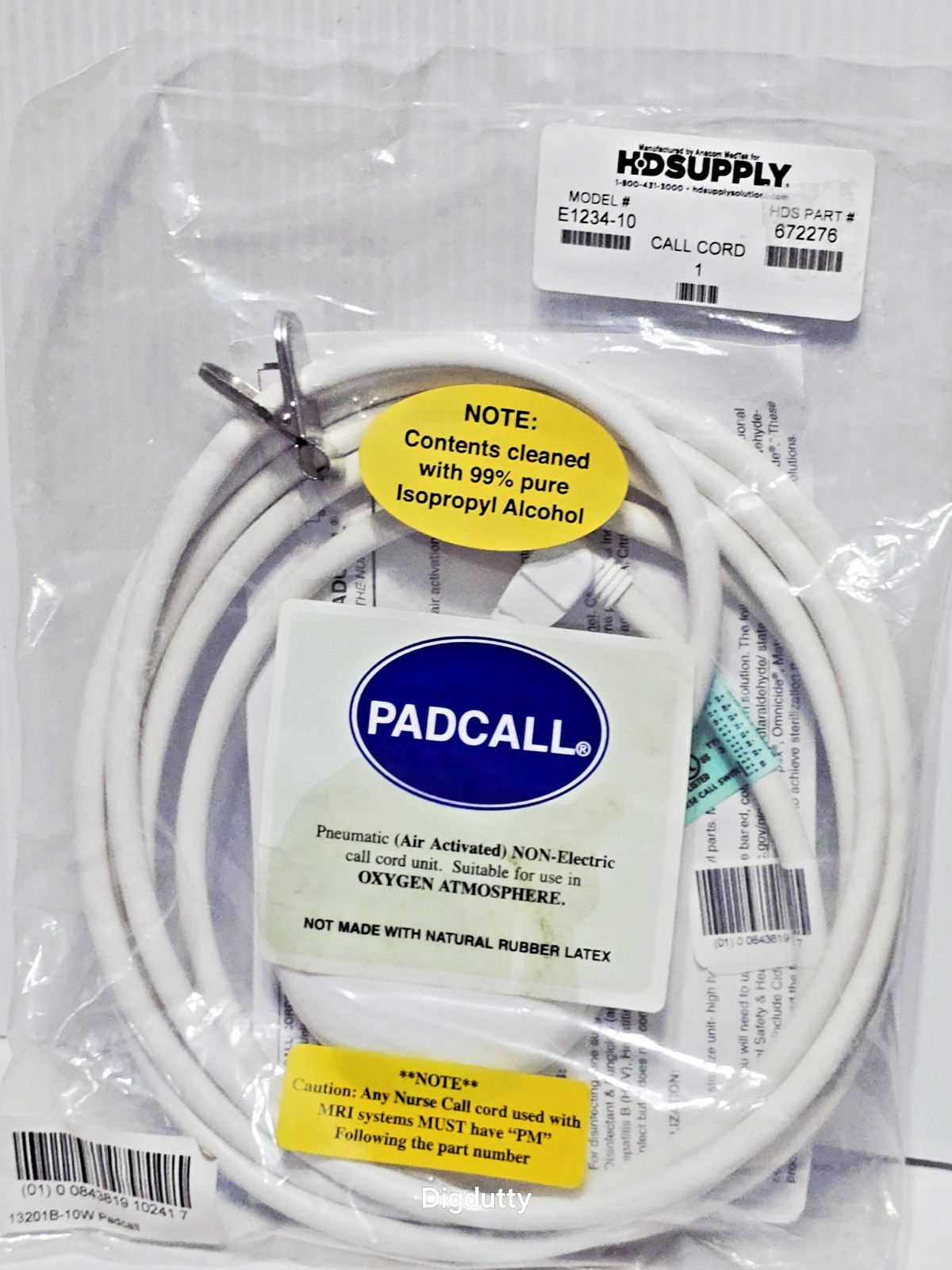 Genuine Padcall Cord conductor 13201b-10w Model E1234-08 Pneumatic air Activated