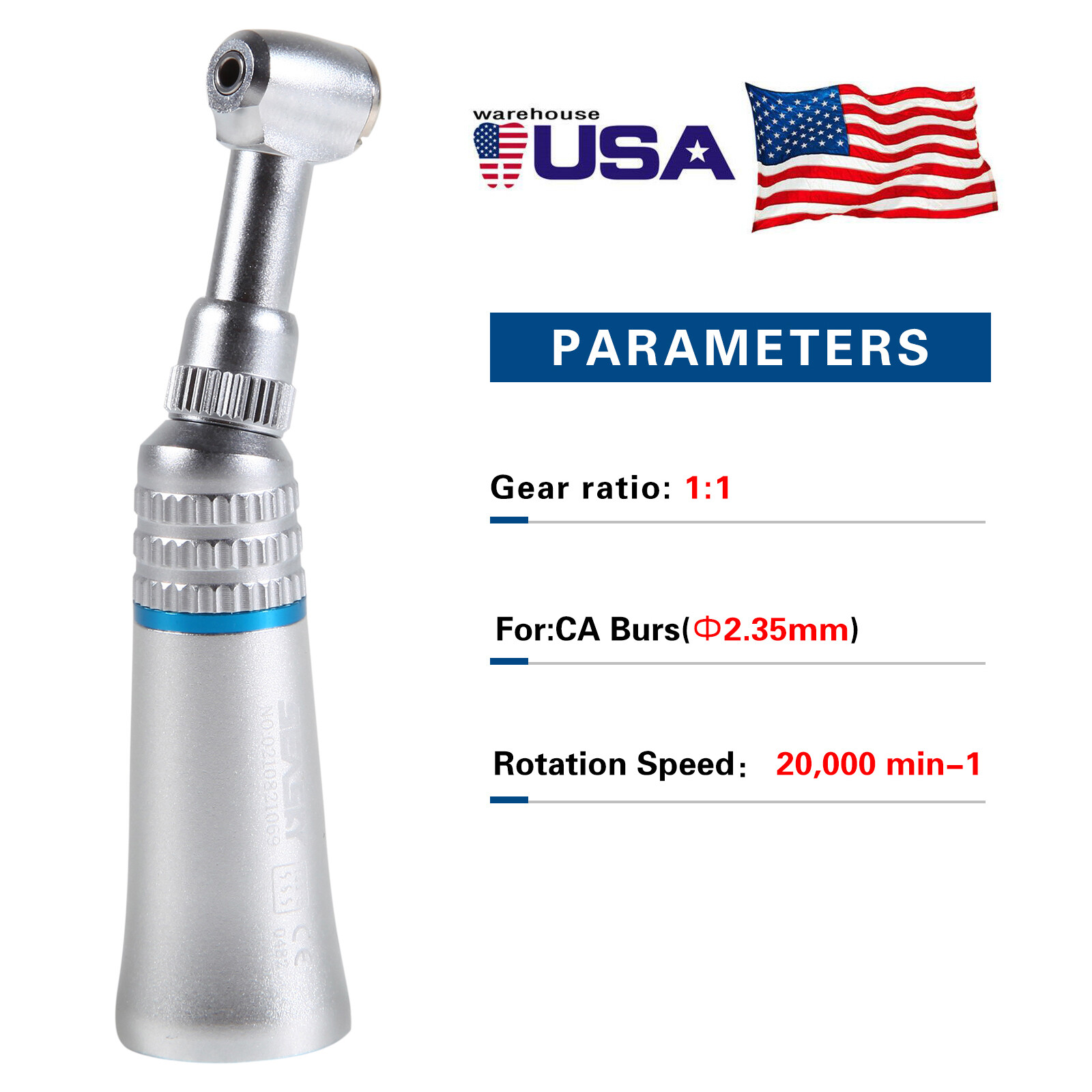 Push Button Contra Angle Low Speed Dental Handpiece E-type Hot Sale E-type PAD