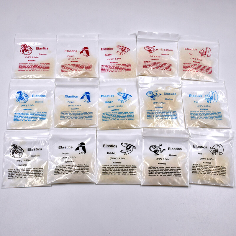 Dental Orthodontic Elastics Rubber Bands Free Latex Braces 15 Sizes For Choice