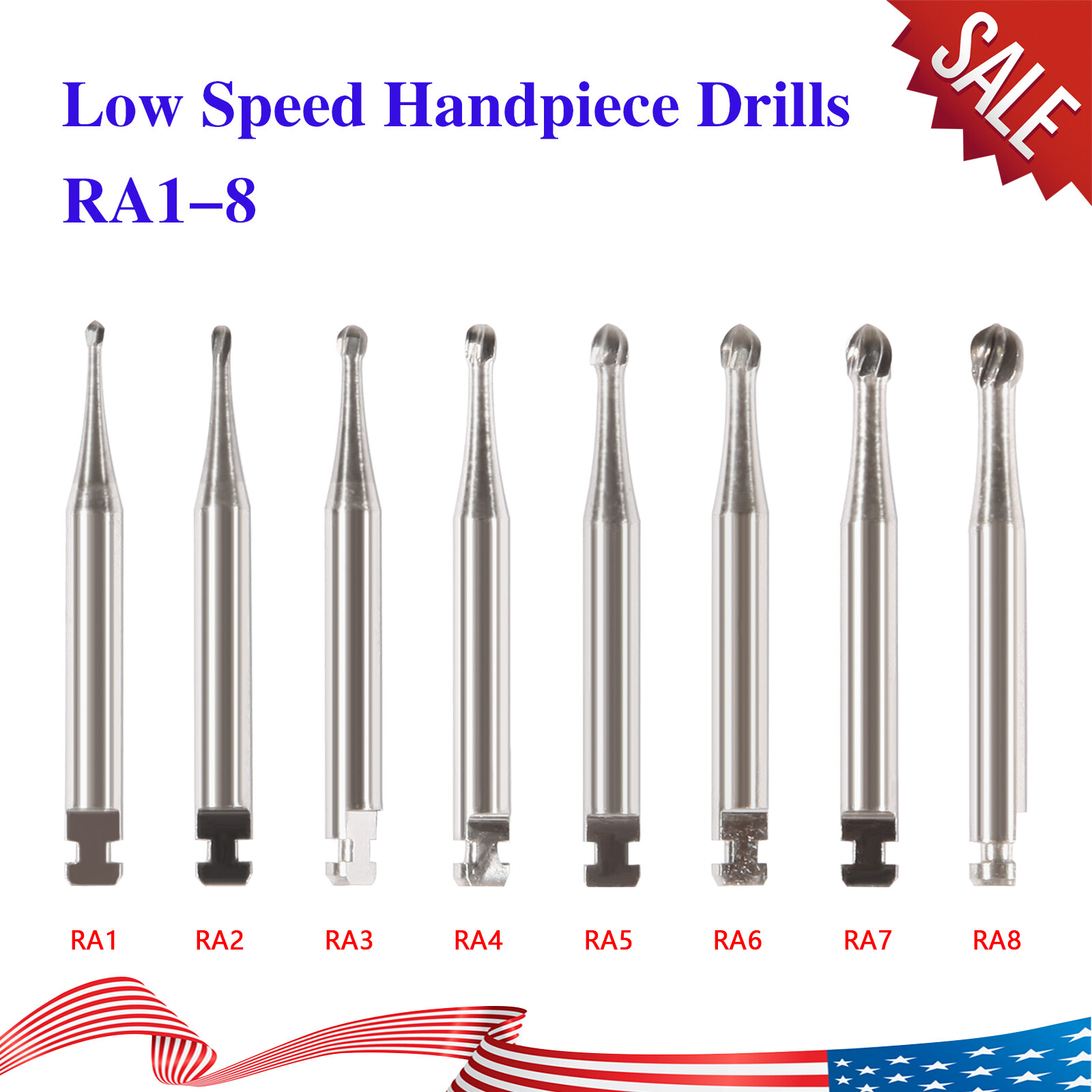 Dental Round Burs Carbide Latch Burs RA 1 2 3 4 5 6 7 8 LA Slow Speed