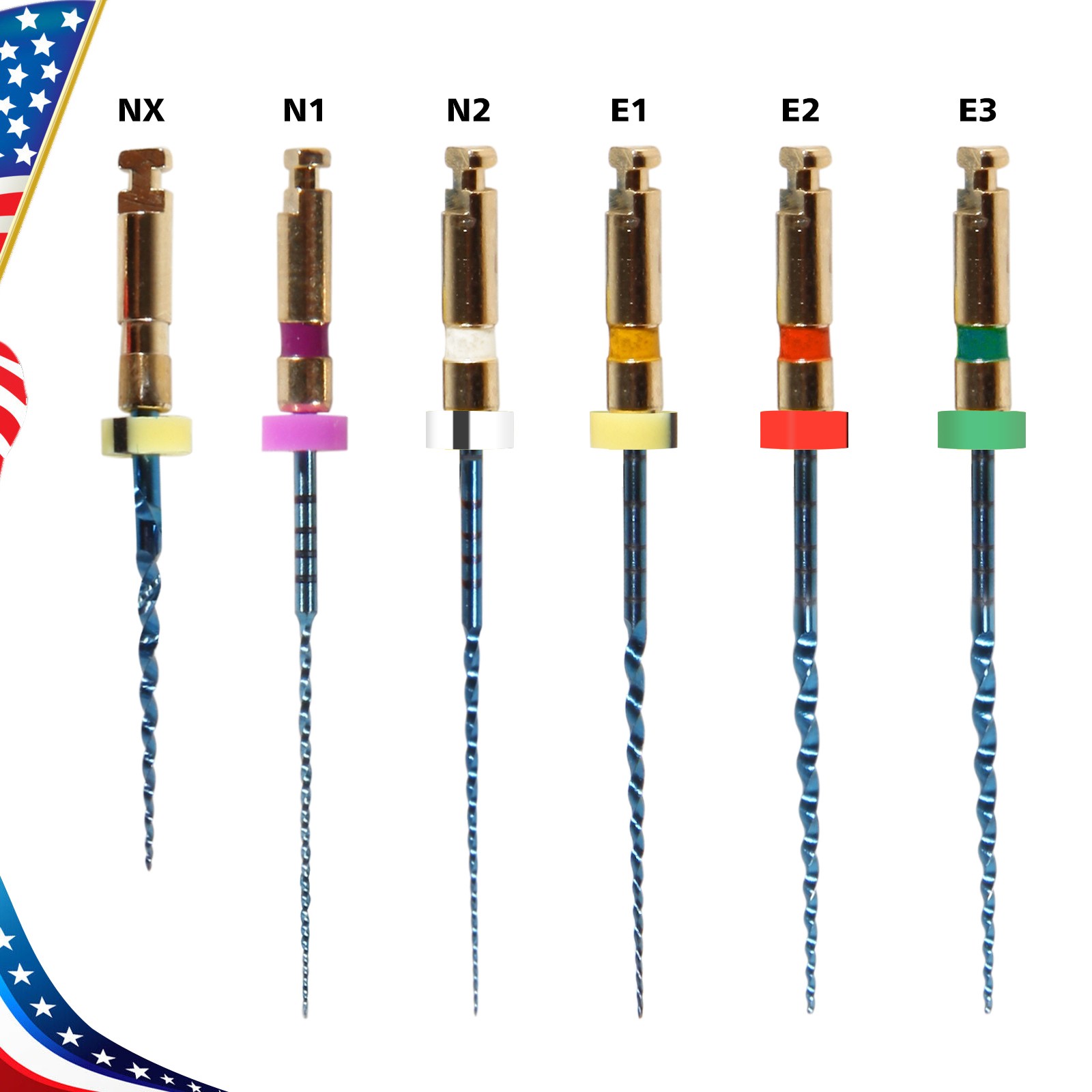 6X Endo Rotary files X-Pro Gold Taper Root Canal endodontic files 25MM