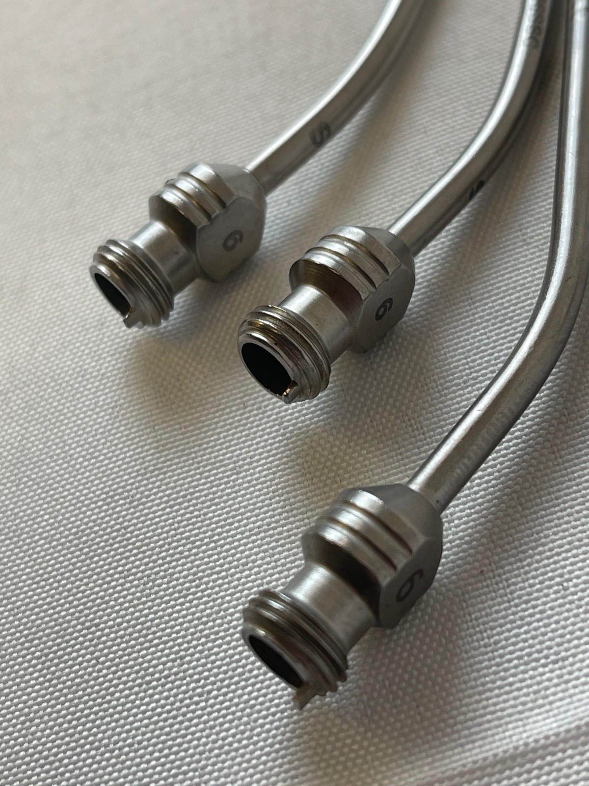 Set of 8 Mizuho Day Bailes Locking Tapered Suction Tubes 4 6 & 8Fr w/ Thumb Hole