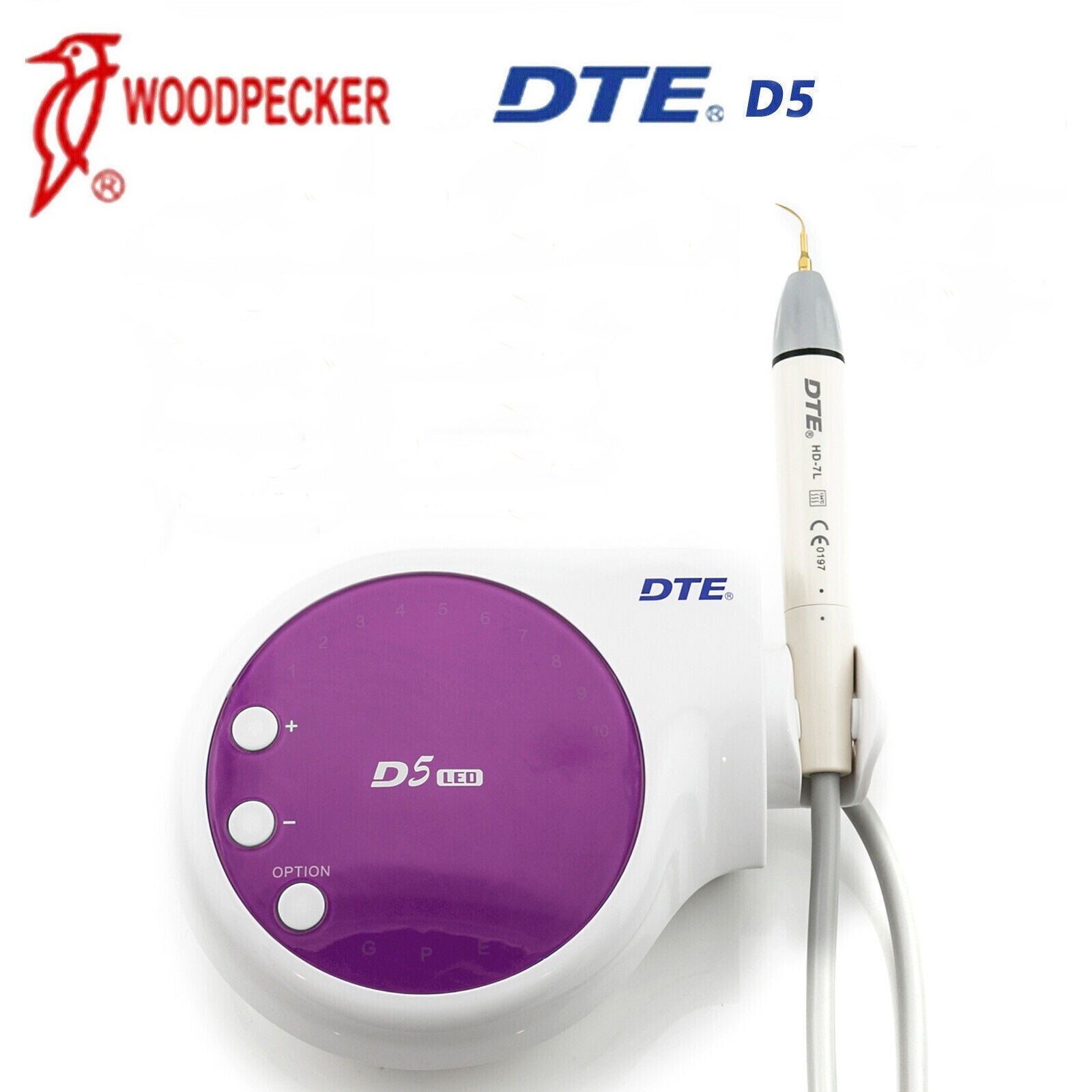 Woodpecker Dental DTE D5 LED Ultrasonic Piezo Scaler Cavitron Warranty Purple