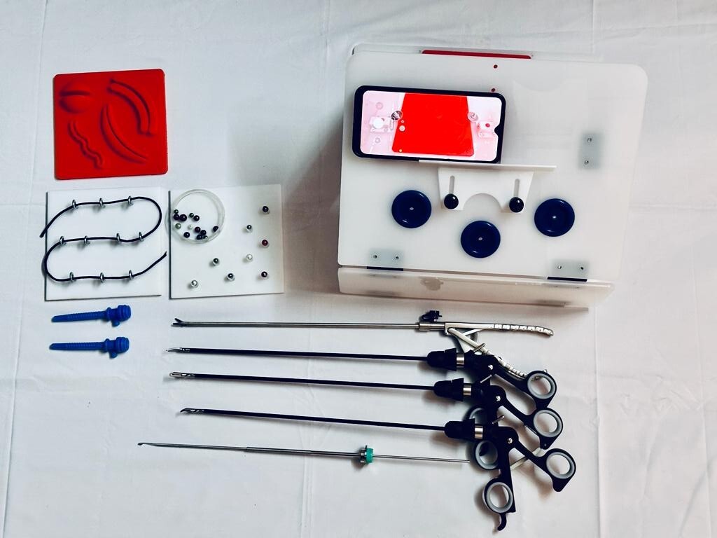 Laparoscopic Simulator Training Box Endo Trainer Foldable Instrument Set Kit