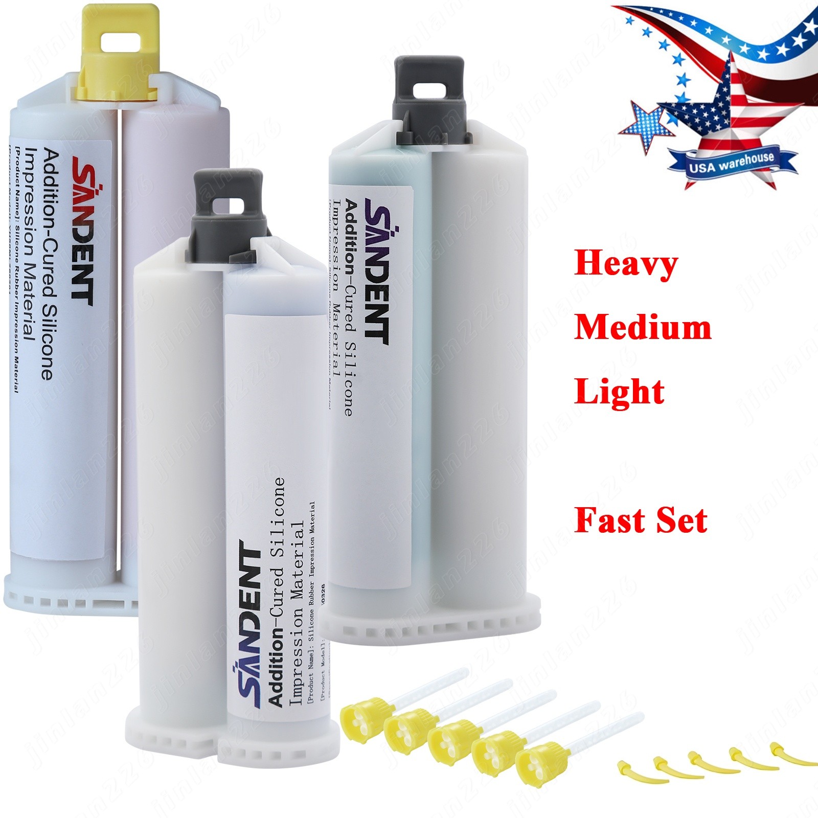 VPS PVS L/M/Heavy Body Fast Rapid Set Impression Material Mold, 50mL Cartridges