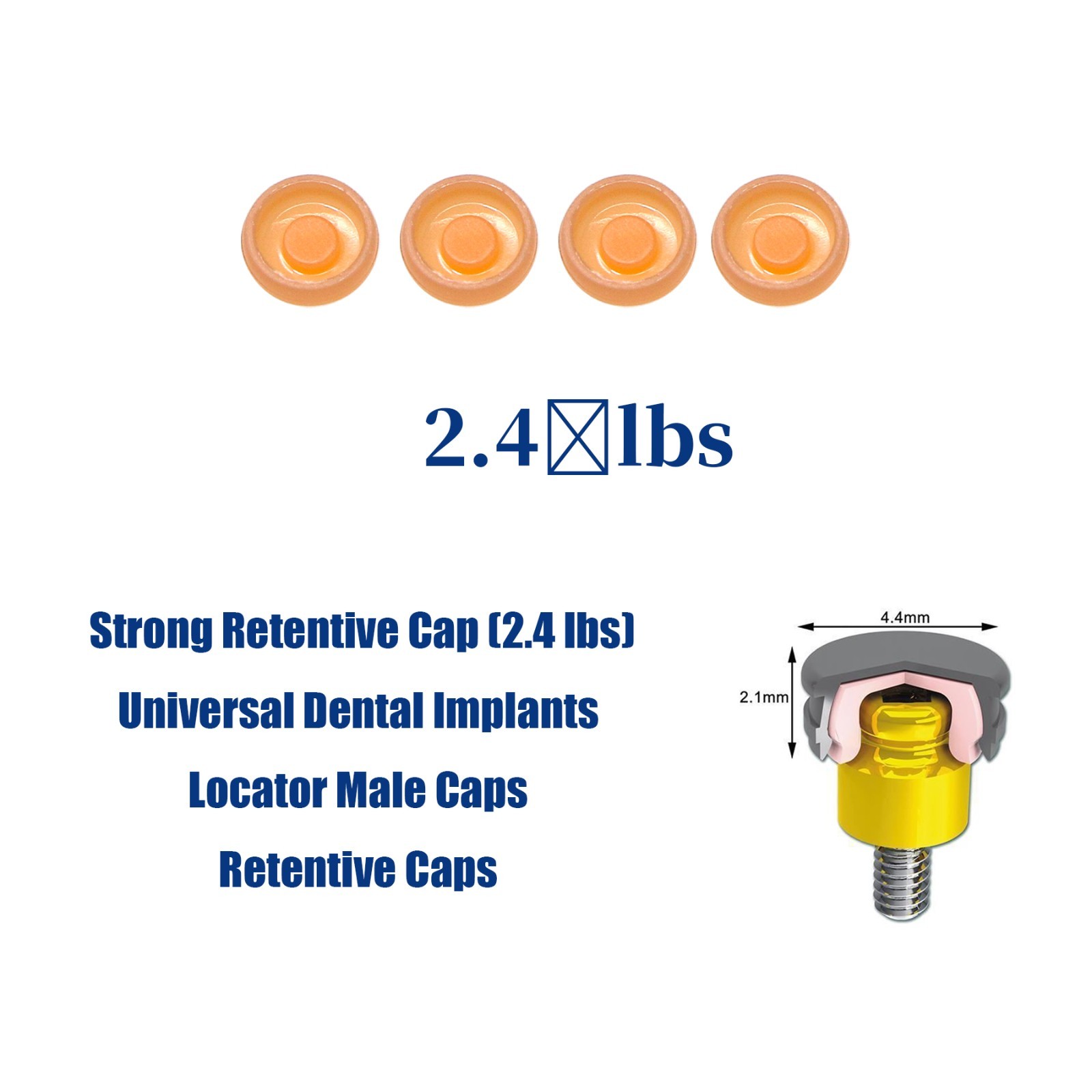 US Locator Abutment Zimmer Screw-Vent 3.5mm Overdenture Cap Implant Abutment