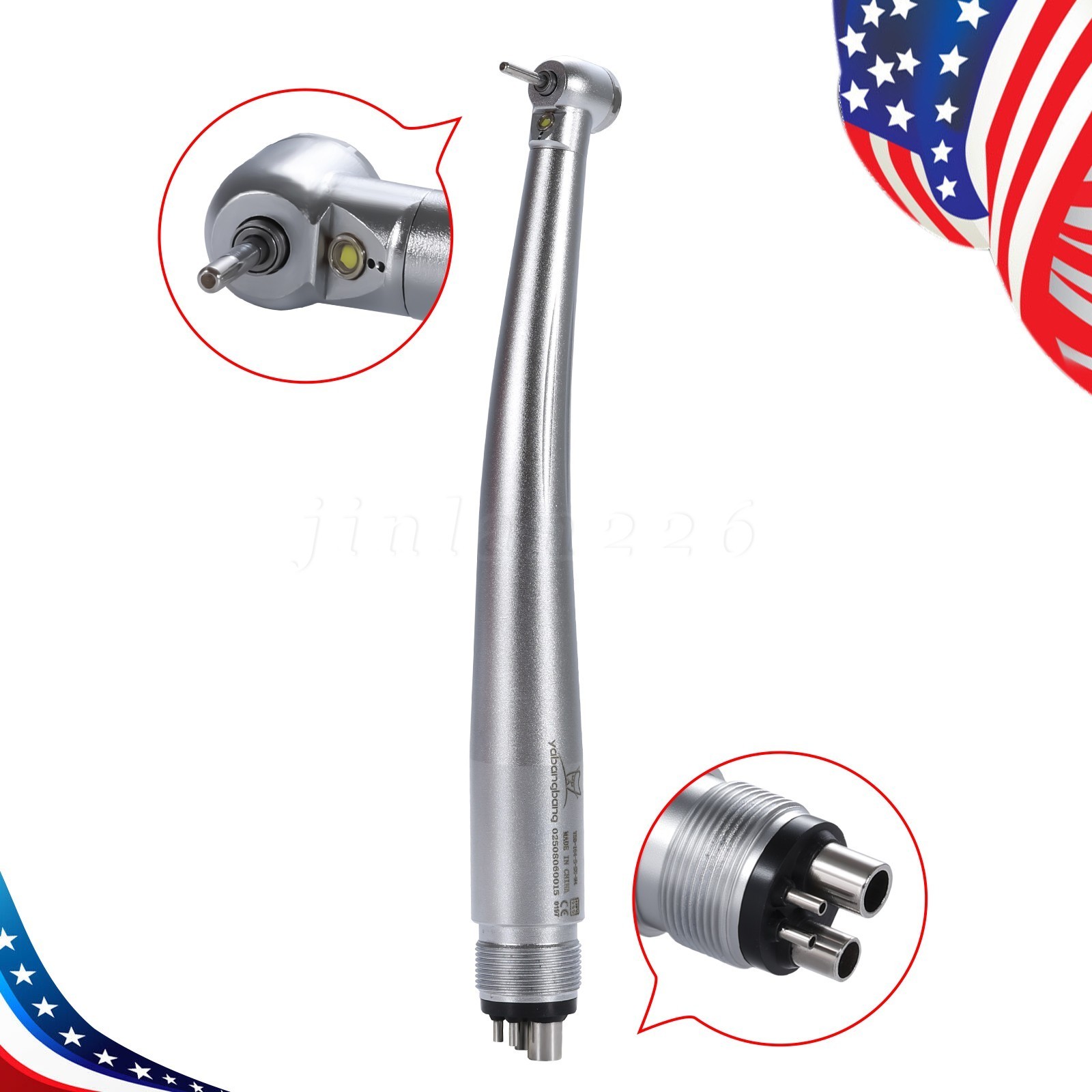 ASkeadnt Dental Electric Handpiece 1:5 Contra Angle Fiber Optic High Speed f/NSK