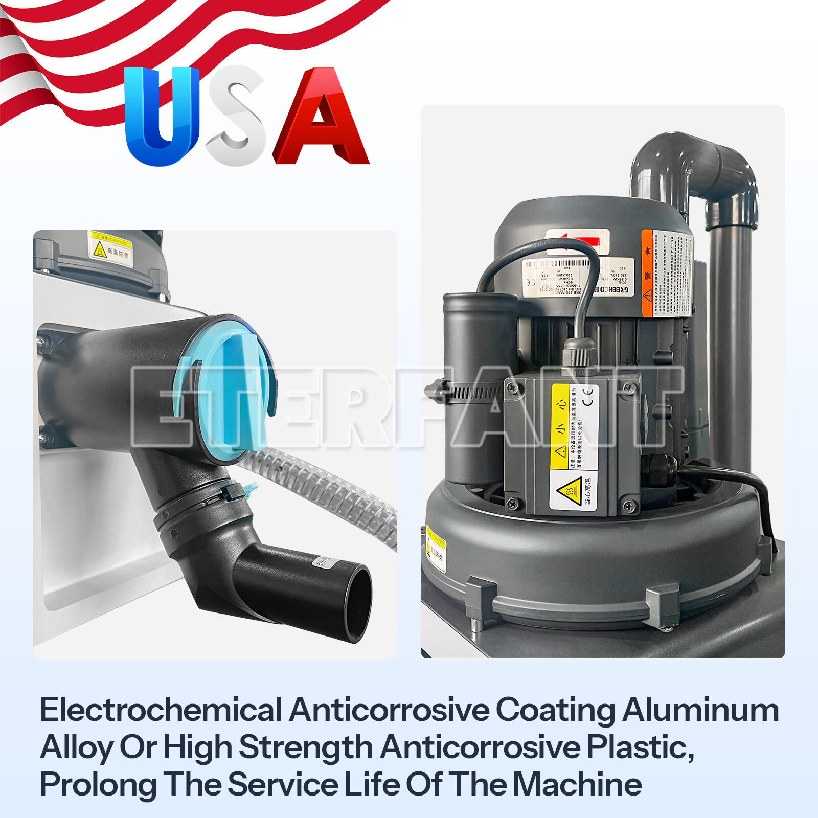ETERFANT Electric Suction Unit System Dental Machine Vacuum Pressure Pump